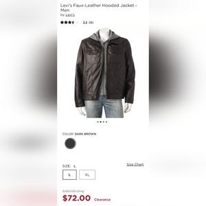 Levis Fux-Leather Hooded Jacket